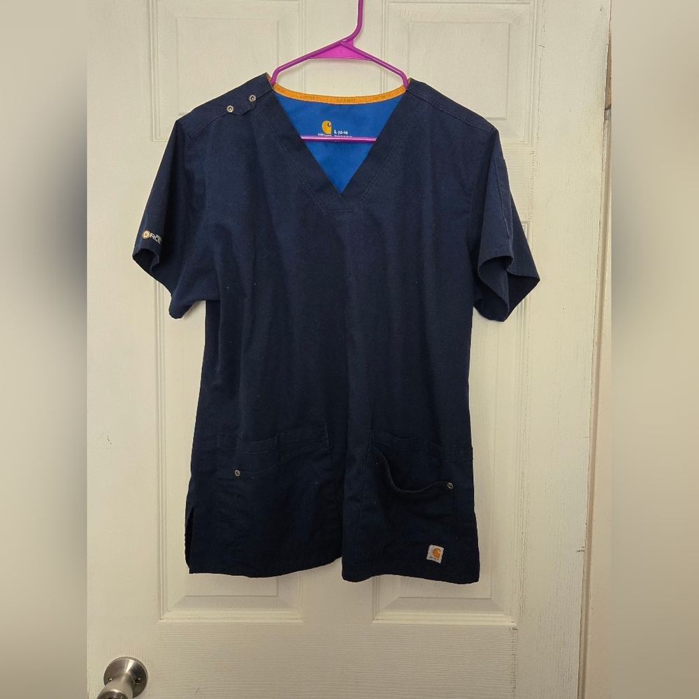 Carhartt Navy Blue‎ Scrub Top
